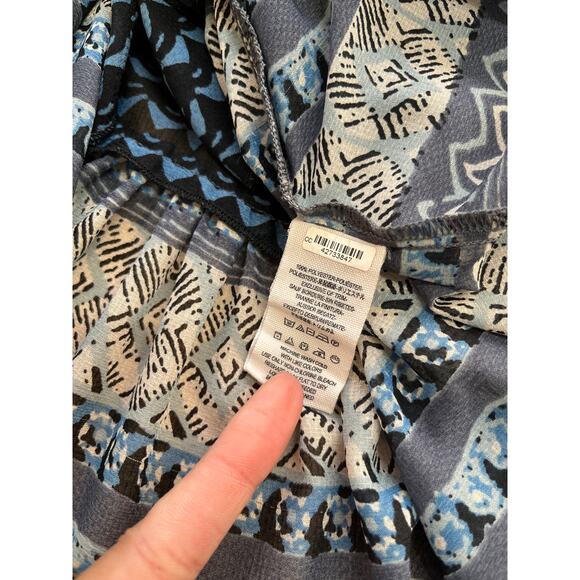Free People Women Into The Mystic Sheer Boho Peasant Top Tunic Blue Size Medium - Picture 7 of 7